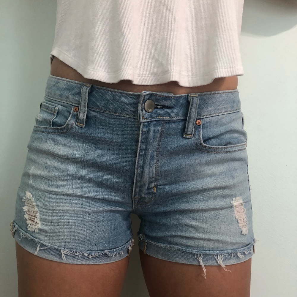 Mid-Rise Denim Shorts